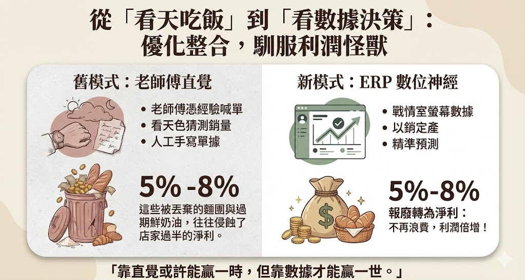從看天吃飯到看數據決策：導入 ERP 前後對照、報廢率 5%–8% 的利潤差距（大圖）