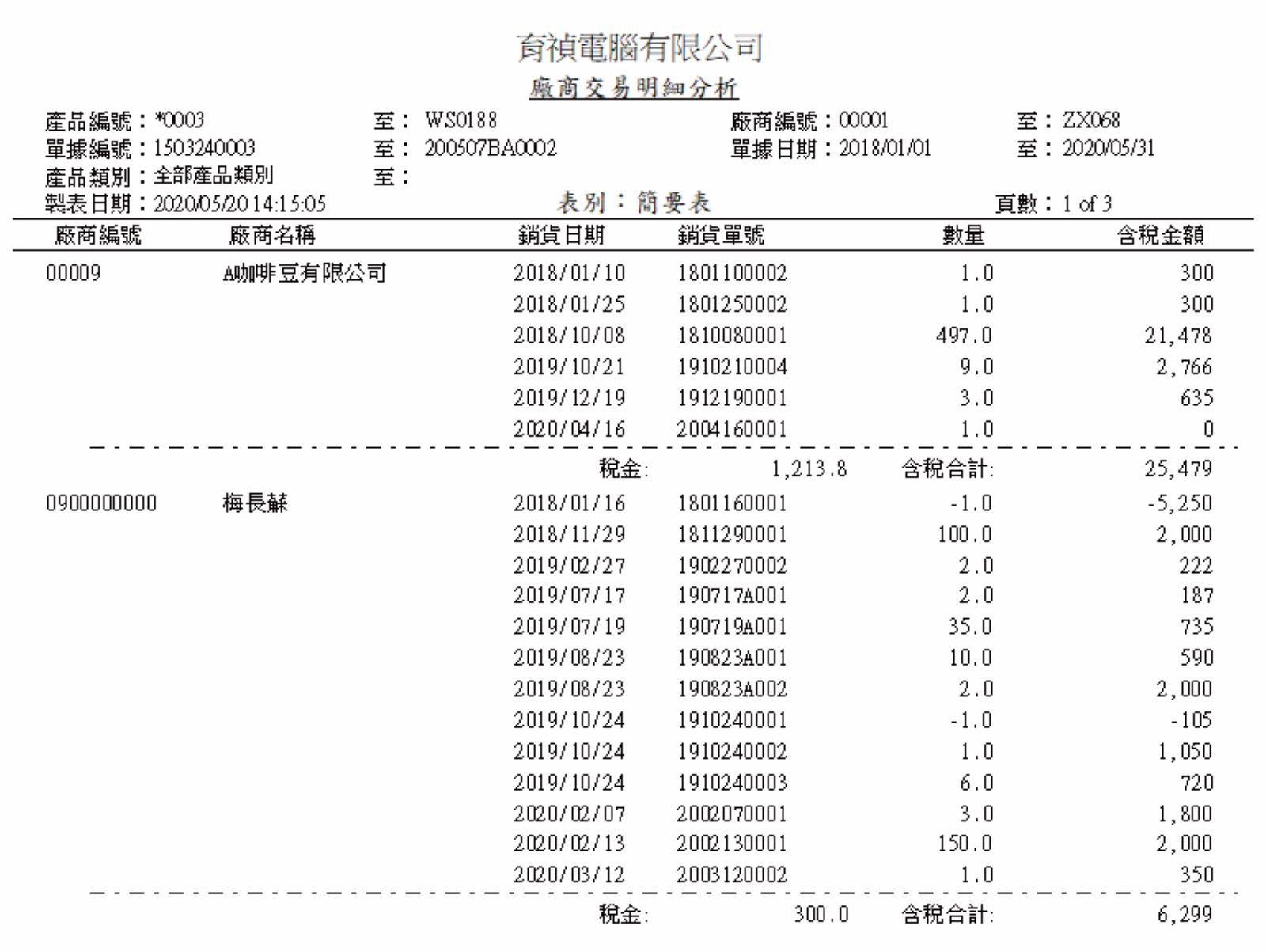 進貨管理系統畫面示意